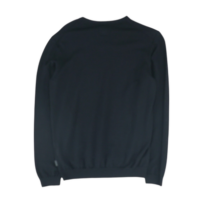 Black Solid Pullover Sweater