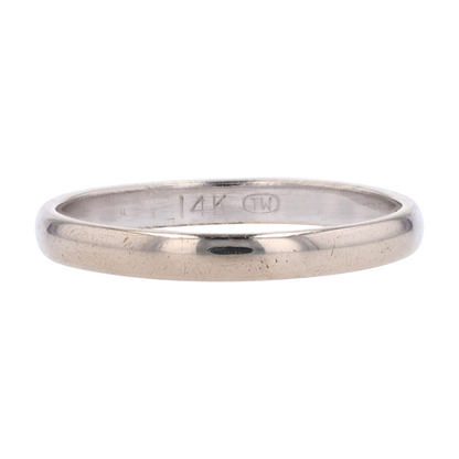 14K White Gold Band Ring