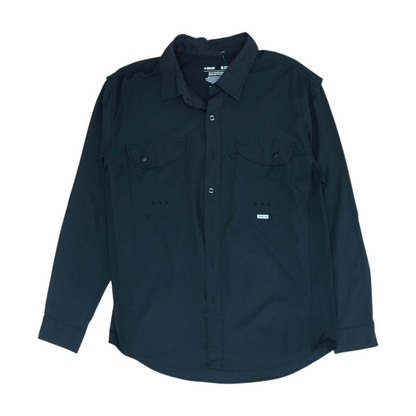 Black Solid Outdoor Button Down