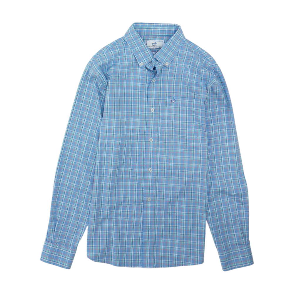 Blue Plaid Long Sleeve Button Down