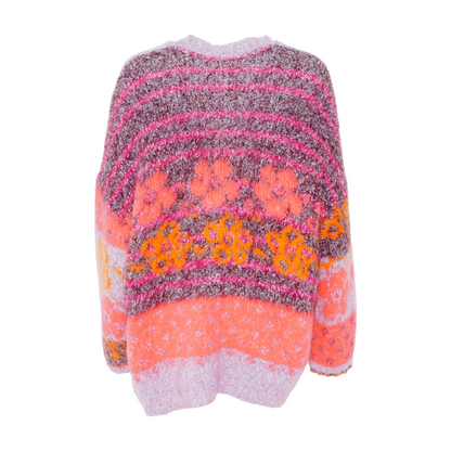 Multi Abstract Cardigan Sweater