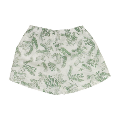 White Tropical Knit Shorts
