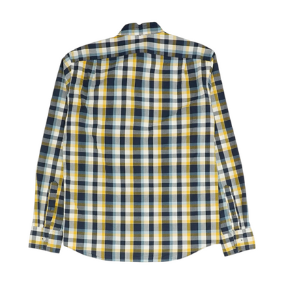 Navy Plaid Long Sleeve Button Down