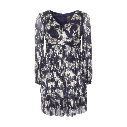 Navy Petite Abstract Mini Dress
