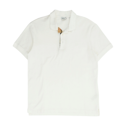 White Solid Short Sleeve Polo