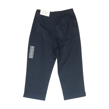 Navy Solid Chino Capris