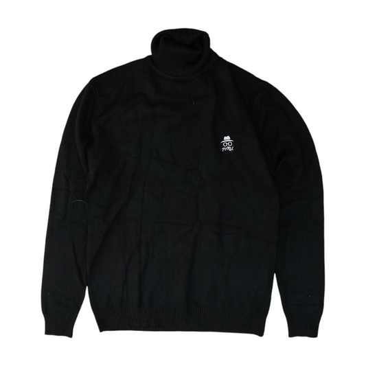 Black Solid Pullover Sweater