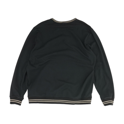 Black Solid Sweatshirt Pullover