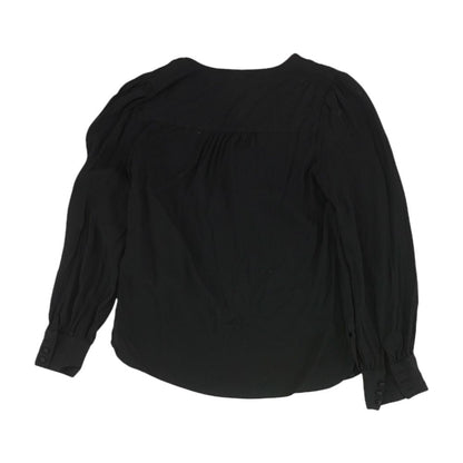 Black Solid Long Sleeve Blouse