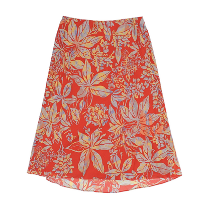 Red Floral Midi Skirt