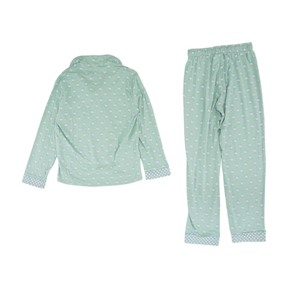 Green Floral Pajama Set