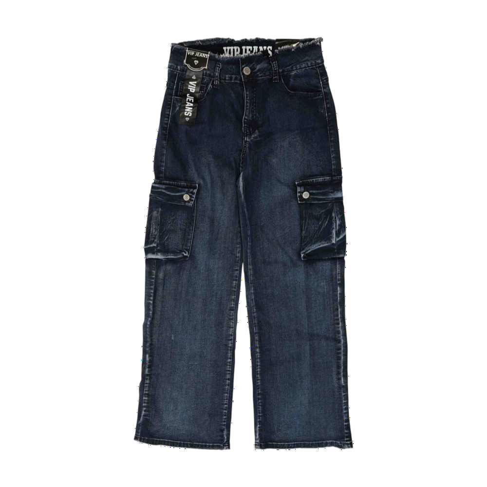 Navy Wide Leg Jeans