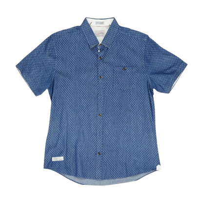 Blue Print Short Sleeve Button Down