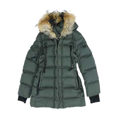Green Solid Puffer Jacket