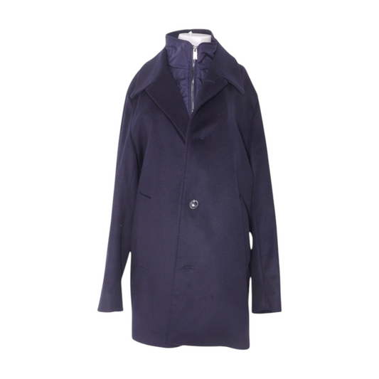 Navy Wool Double Lined Solid Coat