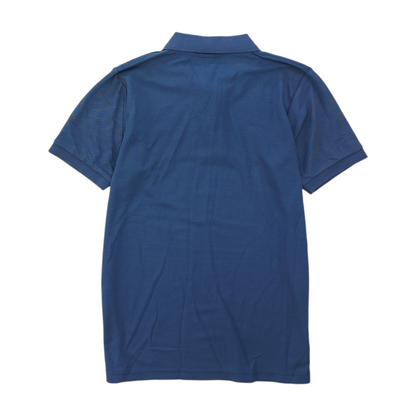 Blue Solid Short Sleeve Polo