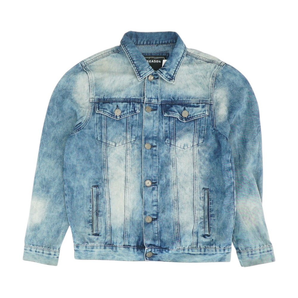Blue Solid Denim Jacket