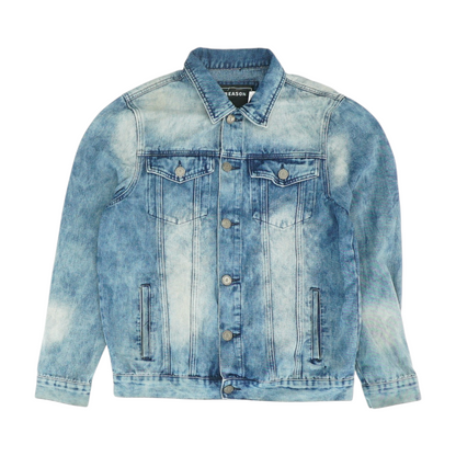 Blue Solid Denim Jacket