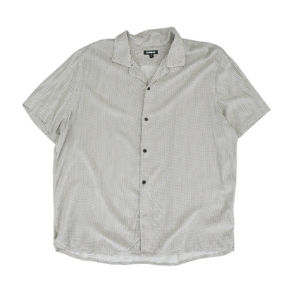 Beige Check Short Sleeve Button Down