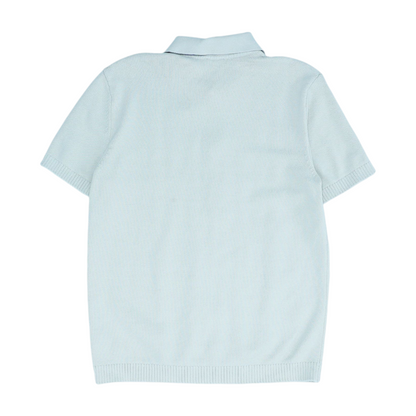 Beige Solid Short Sleeve Button Down