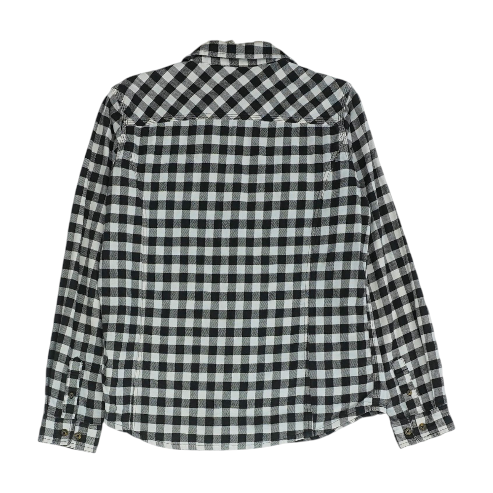 Black Check Flannel Button Down