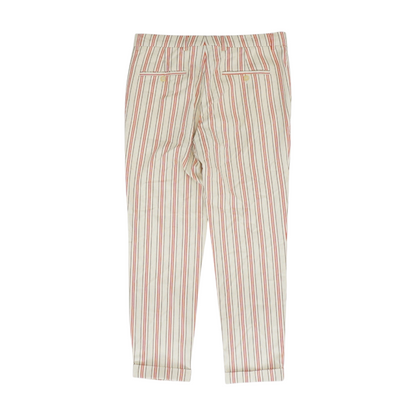 Beige Striped Regular Pants