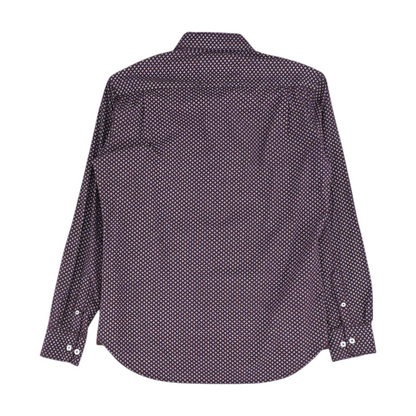 Burgundy Abstract Long Sleeve Button Down