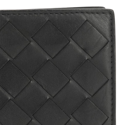 Black Intrecciato Leather Zippered Coin Purse