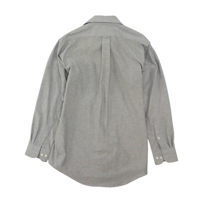 Vintage Blue Solid Long Sleeve Button Down