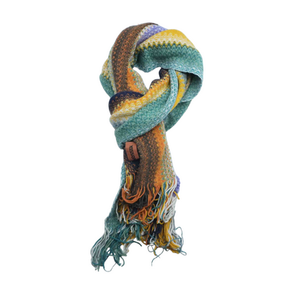 Multicolor Woven Fringe Scarf