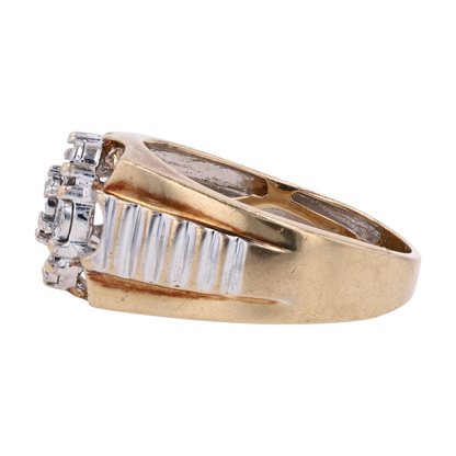 1/10 ctw 10K Two-Tone Gold Diamond Statement Ring