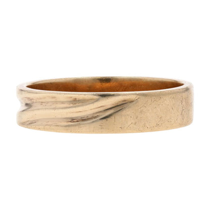 10K Gold Grooved Flat Band
