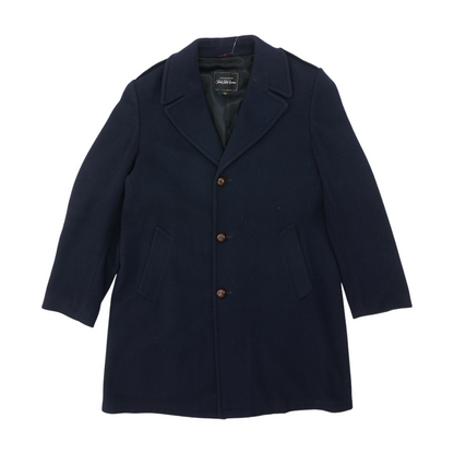 Vintage Navy Long Solid Coat