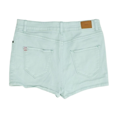Blue Solid Denim Shorts