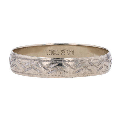 10K White Gold Band Ring