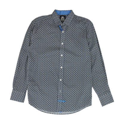 Multi Geometric Long Sleeve Button Down