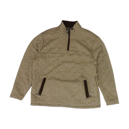 Tan Solid 1/4 Zip Pullover