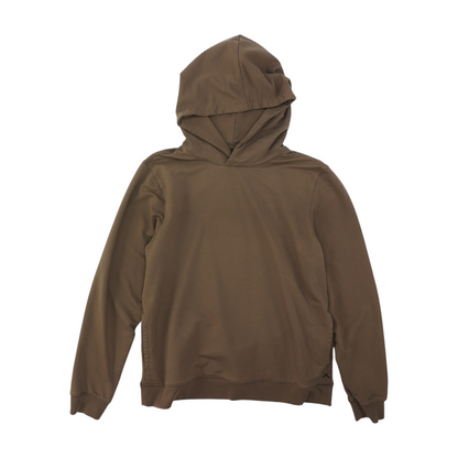 Brown Solid Hoodie Pullover