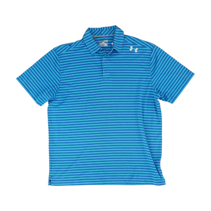 Blue Striped Short Sleeve Polo