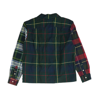 Green Plaid Long Sleeve Button Down