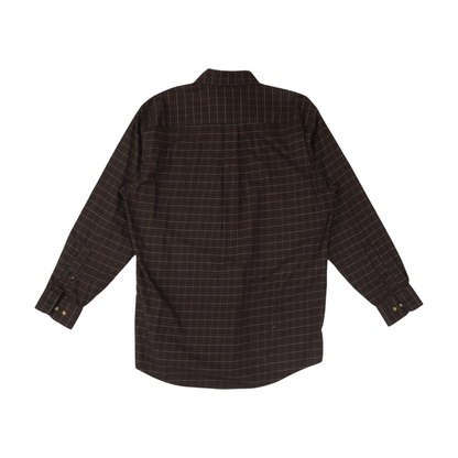 Maroon Plaid Long Sleeve Button Down