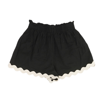 Black Solid Knit Shorts