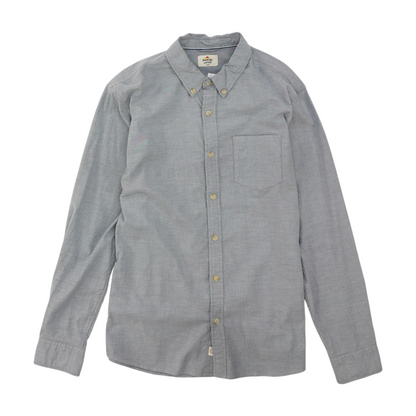 Gray Solid Long Sleeve Button Down