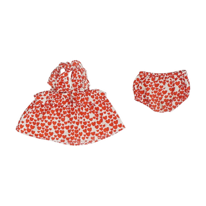 White Hearts Short Sleeve Set