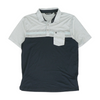 Gray Color Block Short Sleeve Polo