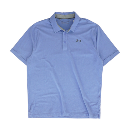 Blue Solid Short Sleeve Polo