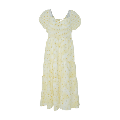 Yellow Floral Midi Dress