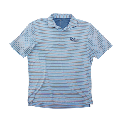 Blue Striped Short Sleeve Polo
