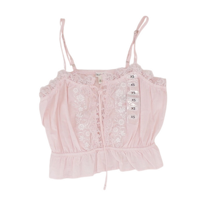 Pink Floral Cropped Blouse