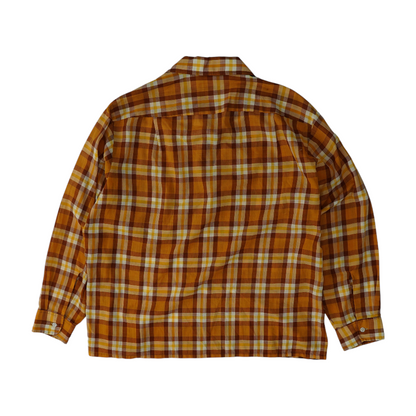 Orange Check Long Sleeve Button Down